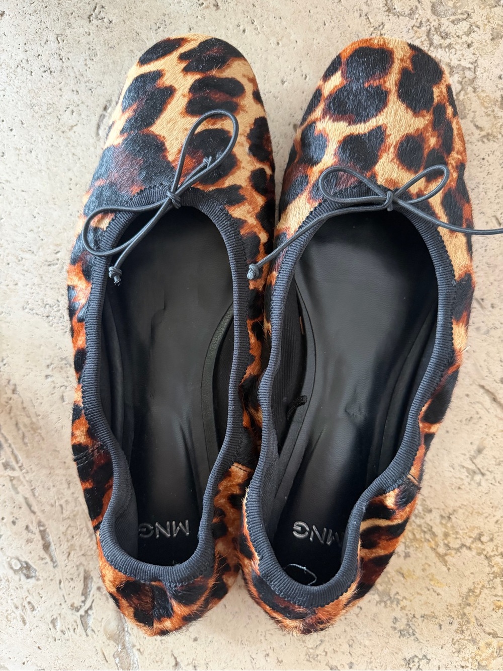 MNG Mango Leopard print Ballet Flats - Brown/Black